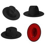 Wide Brim Felt Fedora Hat for Men & Women