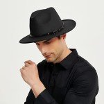 Wide Brim Felt Fedora Hat for Men & Women