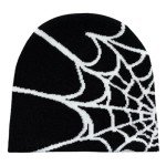 Y2K Gothic Spider Pattern Knitted Beanie Hat
