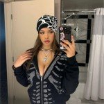 Y2K Gothic Spider Pattern Knitted Beanie Hat