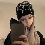 Y2K Gothic Spider Pattern Knitted Beanie Hat
