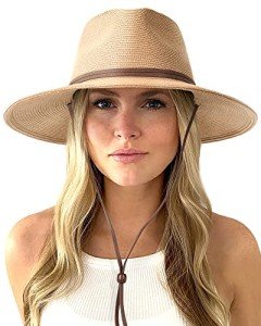Women's Wide Brim Straw Panama Sun Hat