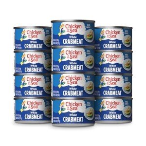 Wild Caught White Crab Meat, 12 Cans