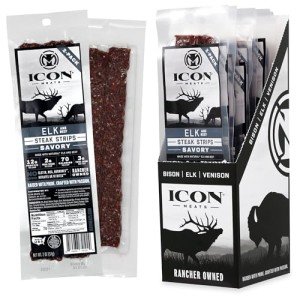 Elk and Beef Jerky Steak Strips - Savory Snack