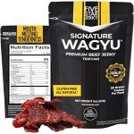 Five Star Wagyu Teriyaki Beef Jerky, Soft & Mouth Melting Tender Jerky, Award-Winning Premium Beef Jerky, No Artificial Ingredients, Beef Jerky Teriyaki, Nitrate/Nitrite-Free, Gluten-Free, Wagyu Beef Snacks (6 Pack of 2 Oz - Total 12oz)