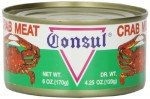 Roland Foods Consul Crab Meat in Water, 6 Ounce Can, Pack of 6