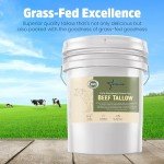 Stellar - Beef Tallow - 100% Grass-Fed & Finished - Good for Cooking, Baking and Frying - Food Grade - 10 LBS