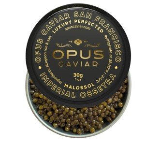 Opus Imperial Osetra Black Caviar - Great with Blinis for Caviar Food as Fresh Cavier Fish Roe, Osetra Non-Pasteurized Sturgeon Cabiar, Affordable Gourmet Cavier, Ossetra Sturgeon Roe 1oz / 30g