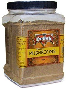 Ground Dried Mushroom Powder by Its Delish, 24 OZ Jumbo Container | Dark Chilean Dehydrated and Ground Mushrooms for Cooking and Flavoring