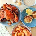 Cameron's Seafood- Romantic Seafood Dinner- Maryland Blue Crabs Crab Cakes and Spiced Shrimp Sampler