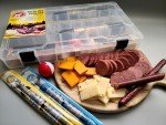 PEARSON RANCH Tacklebox Exotic Meat Gift Set Includes Elk and Venison Summer Sausage, 2 Blocks of Cheese, 2 Meat Sticks, Cheese and Sausage Box - Charcuterie Gift for Him