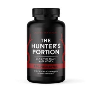 Surthrival: The Hunter's Portion Premium Elk Organ Blend - Elk Organ, Liver, Heart, Kidney Supplement Capsules - Derived from US Sourced Free Range Elk - 120 Capsules (500mg Each)