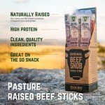 Beef Snob Snack Sticks - Original Flavor - 1 Ounce Snack - 20 Meat Sticks Per Box - High Protein Snack, Sugar Free Snack, Keto Friendly, Gluten Free Jerky Sticks