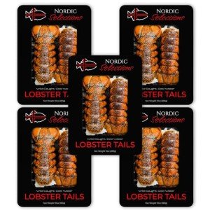Nordic Catch Wild, Cold Water Atlantic Maine Lobster Tails - Fresh, Individually Frozen Lobster Sustainably Caught in Maine’s North Atlantic Cold Water, Culinary Favorite for Firmness, Texture & Taste (5 Pack)