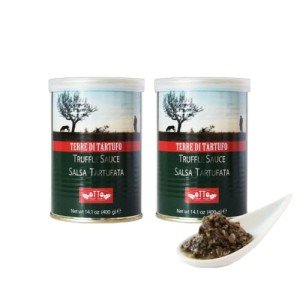 Terre di Tartufo Black Truffle Sauce | Gourmet Sauce with Black Summer Truffle | Salsa Tartufata | 14.1oz (400g) (Pack of 2)