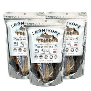 Carnivore Crisps, Grass-Fed and Finished Beef Brisket, Beef Crisps, High Protein, Keto & Carnivore Diet Approved, Gluten-Free, No Hormones, 1.5 oz (Pack of 3)