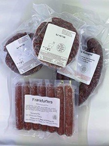 Shaffer Venison Farms, Elk Tailgating/Picnic Package- 2-LB of Patties, 1 lb Frankfurters, 1 lb Ring Bologna,