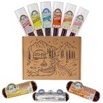 Indian Valley Meats Alaskan Meat Snack Gift Box | Contains Elk, Smoked Salmon Jerky, Reindeer Sausage From Alaska, Premium Blends of Venison Sausage, Buffalo Meat, Protein Food Gift Baskets for Men