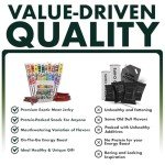 Buffalo Bob's Wild Game Meat Snacks (24 pack), Ultimate Exotic Jerky Gift Box for Men, Beef Jerky Variety Pack Gift, Multiple Wild Game Jerky Sticks, Beef Jerky Gift Basket for Anniversary & Birthday