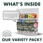 Buffalo Bob's Wild Game Meat Snacks (24 pack), Ultimate Exotic Jerky Gift Box for Men, Beef Jerky Variety Pack Gift, Multiple Wild Game Jerky Sticks, Beef Jerky Gift Basket for Anniversary & Birthday