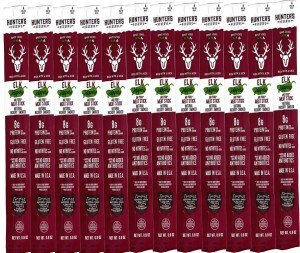 12 Count - Hunter's Reserve - PKM - Exotic Meat Trail Sticks - 6 Count - Adventure You Can Taste - Wild Game Exotic Jerky Meat Sticks (Elk Jalapeno)