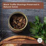 Routes de Terre | Summer Black Truffle Shavings Preserved in Natural Juices | Tuber Aestivum | Preserved, Imported, Gourmet | Total Weight 3.5 ounces | Chef-inspired Ingredients