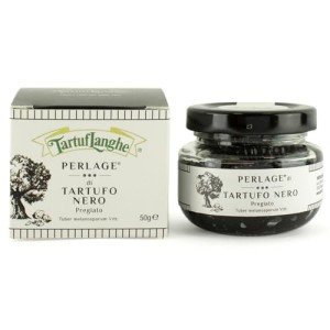 TartufLanghe Perlage - Black Truffle Caviar Pearls Made With Real Black Truffle Tuber Melanosporum, Luxury Condiment Flavor Pearls With No Artificial Aroma, Gourmet Food From Italy - 50 g