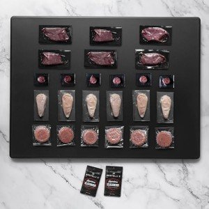 Rastelli's Grilling Meat Pack: Wagyu Burgers, Sirloin Steaks, Filet Mignon Medallions, Chicken Breasts, (24 count), 6.5 lbs. Total