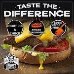 Grumpy Butcher Chef‑Crafted Grilling Meats Bundle – Grillmaster Feast: 4 Top Sirloin Steaks, 4 Large Wagyu Beef Hamburger Patties, 6 Chicken Sausages (4.6 lb total) – Gift Basket for Men