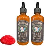 Black Truffle Hot Sauce, 12 fl oz, 2 Pack with Complimentary Dish Scrubber by RH940