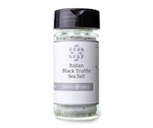 Savory Spice Italian Black Truffle Sea Salt - Gourmet Black Truffle Seasoning Salt from Italy | Robust Finishing Salt for Cooking, Popcorn Seasoning & More (Medium Jar - Net: 3.1 oz)