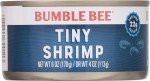 Bumble Bee Tiny Canned Shrimp, 6 oz Cans (Pack of 12) - Shrimp in Water, Cooked, Peeled, Deveined - 22g Protein per Serving - Gluten Free