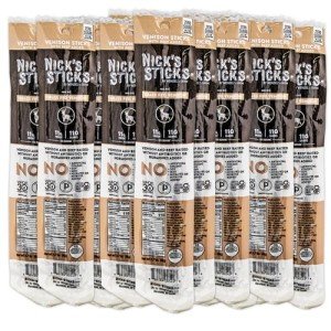 Nick's Sticks | 100% Grass-Fed Venison Sticks | Made in the USA | Gluten Free | Paleo | Keto | Whole30 Approved | No soy Antibiotics or Hormones (25-1.7 oz. Packages of 2 Sticks)