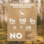 Nick's Sticks | 100% Grass-Fed Venison Sticks | Made in the USA | Gluten Free | Paleo | Keto | Whole30 Approved | No soy Antibiotics or Hormones (25-1.7 oz. Packages of 2 Sticks)