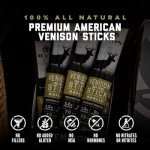ICON Meats Venison and Pork Snack Sticks - Garlic Flavor - 24 Pack of Individually Wrapped Meat Sticks, USDA Approved, All Natural Artisan Meats, Diet Friendly, High Protein, Low Calorie, Sugar Free