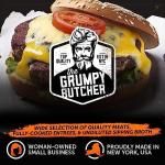 Grumpy Butcher Wagyu Beef Burgers – 8 Jumbo ½ lb fresh protein Hamburger Patties with Cracked Black Pepper – Premium American Wagyu Ground Beef for Backyard BBQ dinners
