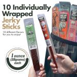 Buffalo Bob’s Wild Game Jerky (10-Pack) | Premium Exotic Meat Sampler Gift Pack | Includes Buffalo, Elk, Venison, Ostrich, Wild Boar, Camel, Alligator Jerky | Ideal for Trips, Camping & Hiking