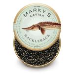 MARKY'S Essential Caviar Tasting Gift Set - 0.5 oz / 14 g (Pack of 4) x Kaluga Royal Amber Caviar, Hackleback Caviar, Osetra Royal Caviar, Paddlefish Caviar - Caviar Cocktail Blini - Caviar Serving Set - Spoon, Plate & Tin Opener - Comes with Cooler Gift Bag