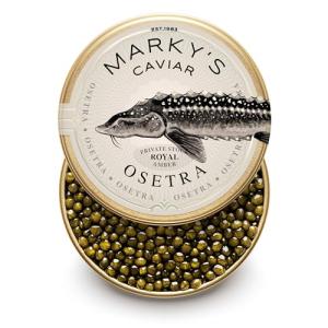 MARKY'S Royal Amber Osetra Sturgeon Black Caviar - 3.5 oz / 100 g - Malossol Ossetra Black Roe – GUARANTEED OVERNIGHT