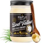Beef Tallow for Cooking | Pasture Raised Grass Fed Beef Tallow | Paleo & Keto Friendly, 100% Grass Fed & Finished Beef Fat | The Maple Valley, 14 oz