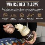 Beef Tallow for Cooking | Pasture Raised Grass Fed Beef Tallow | Paleo & Keto Friendly, 100% Grass Fed & Finished Beef Fat | The Maple Valley, 14 oz