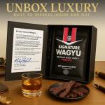 Five Star Signature Wagyu Beef Jerky Gift Box, Half Pound Jerky, Mesquite & Teriyaki Flavor, Premium Gifts for Men, Gift Box for Holidays, Birthdays, Father's Day, Valentine's Day & More (4 Pack of 2oz)