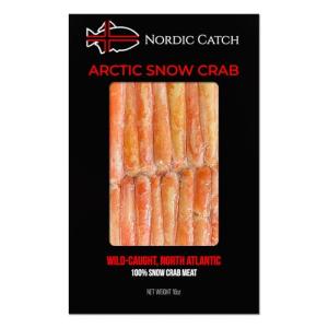 Nordic Catch Wild Arctic Snow Crab Meat - 65% Body Meat & 35% Leg Meat with No Shell for Easy Preparation, 100% Wild-Caught Premium Leg & Body Meat - Fresh Caught, Cooked, & Frozen - 1 Pack (16 oz)