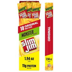Slim Jim Monster Smoked Meat Sticks - 18 Count