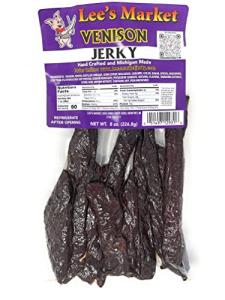 Lee's Market Venison Jerky - Soft & Tender - Healthy Low Carb, Gluten-Free Snack - Paleo & Keto-Friendly - Michigan Made Handcrafted Jerky - Wild Game Gourmet Meat Snacks - 8oz