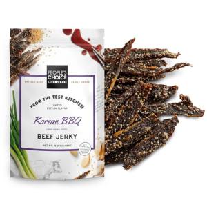 People’s Choice Beef Jerky – Test Kitchen – Korean BBQ – Sweet & Savory Flavor – 9g Protein – Made in USA – 1 Pound (16 oz) Bag
