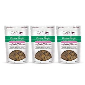 Caru - Soft n’ Tasty Baked Bites - Venison Bites Dog Treats - Flavorful Training Treats - 3.75 oz Bags - Pack of 3