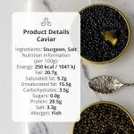 Beluga Black Caviar 1.06 Oz / 30 g - Sturgeon Сaviar with Balanсed Flavor - Gourmet Fish Roe, Сaviar Food