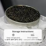 Beluga Black Caviar 1.06 Oz / 30 g - Sturgeon Сaviar with Balanсed Flavor - Gourmet Fish Roe, Сaviar Food