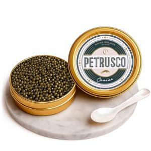 PETRUSCO River Beluga Hybrid Caviar | Delicious and Premium Black Caviar | Gourmet Seafood in a 50 g (1.7 oz) Metal Tin, Beluga Caviar Sourced From Sturgeon Fish, Fine Dining Staple